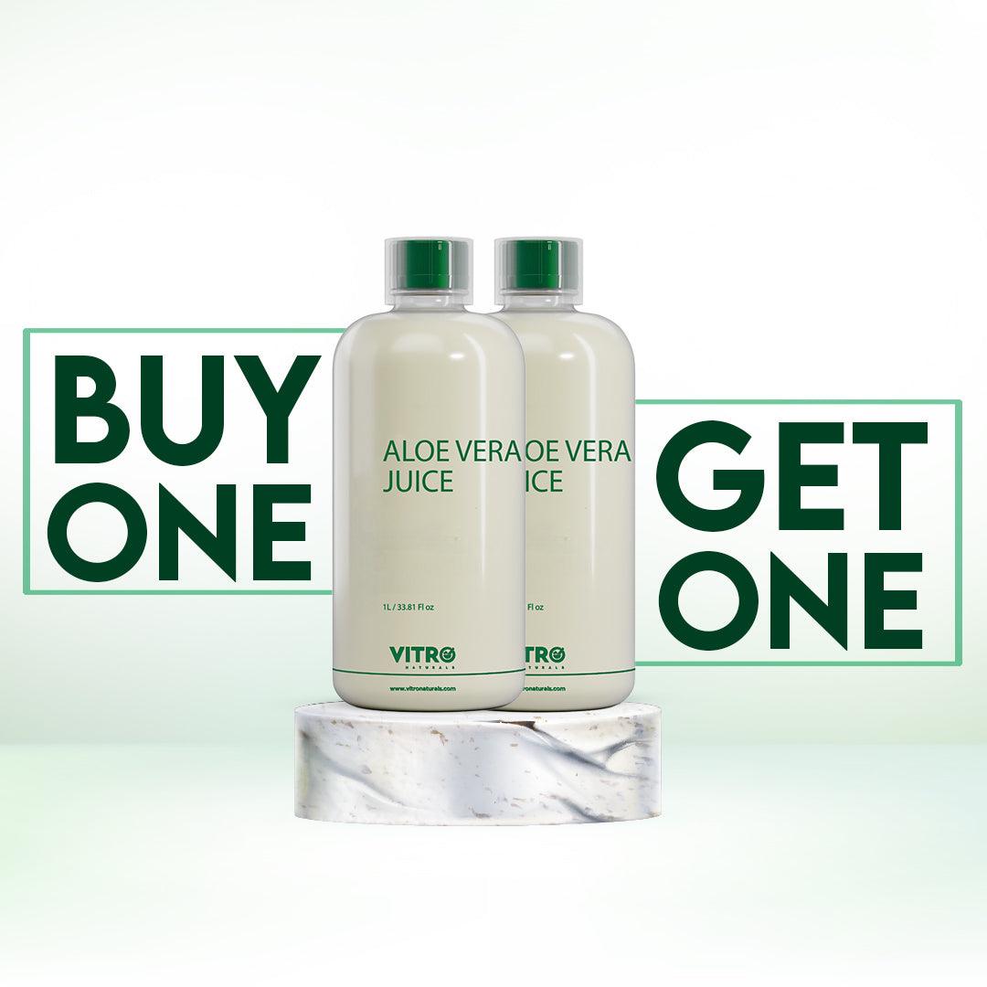 Vitro Aloe Vera Juice 1L | Supports Skin Glow, Digestion & Weight Management | Traditional Recipe for Constipation & Immunity | No Added Sugar | Buy 1 Get 1 Free - Vitro Naturals