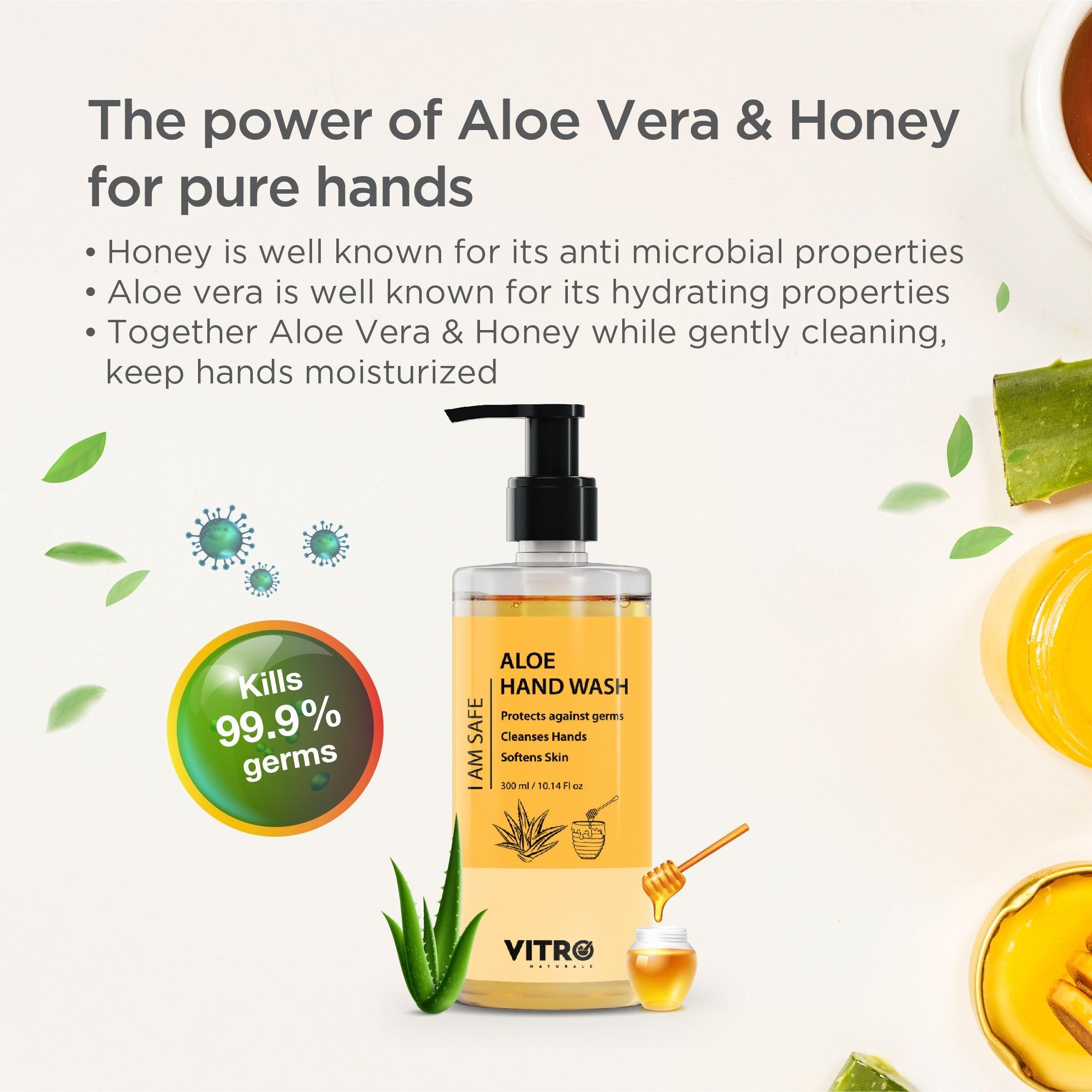 Hand Wash Liquid With Aloe Vera For Softer Hands - Vitro Naturals