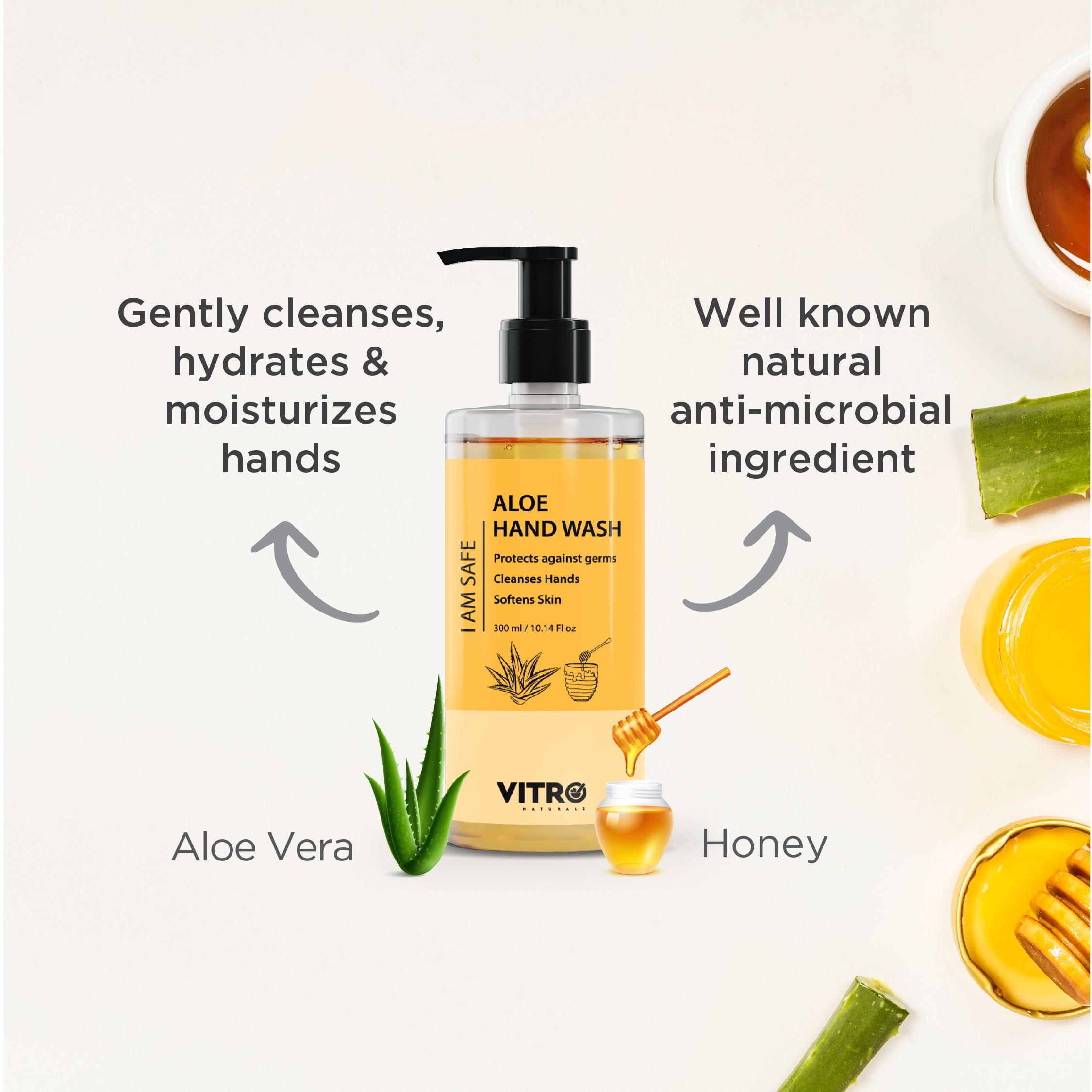 Hand Wash Liquid With Aloe Vera For Softer Hands - Vitro Naturals