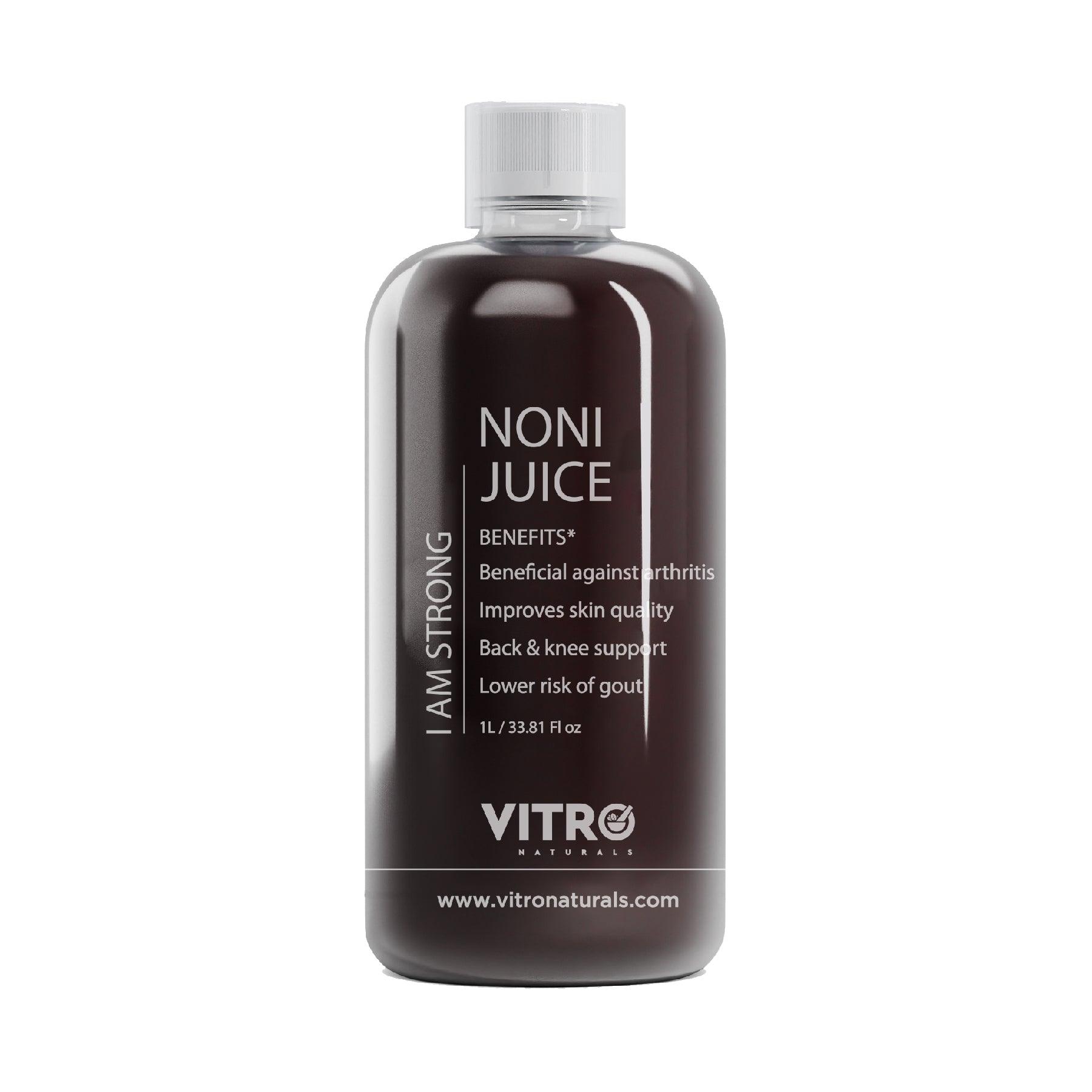 Vitro Noni Juice 1L | Herbal Blend with Garcinia & Grape Seed | Supports Joint & Muscle Health, Immunity & Detox | Rich in Antioxidants - Vitro Naturals