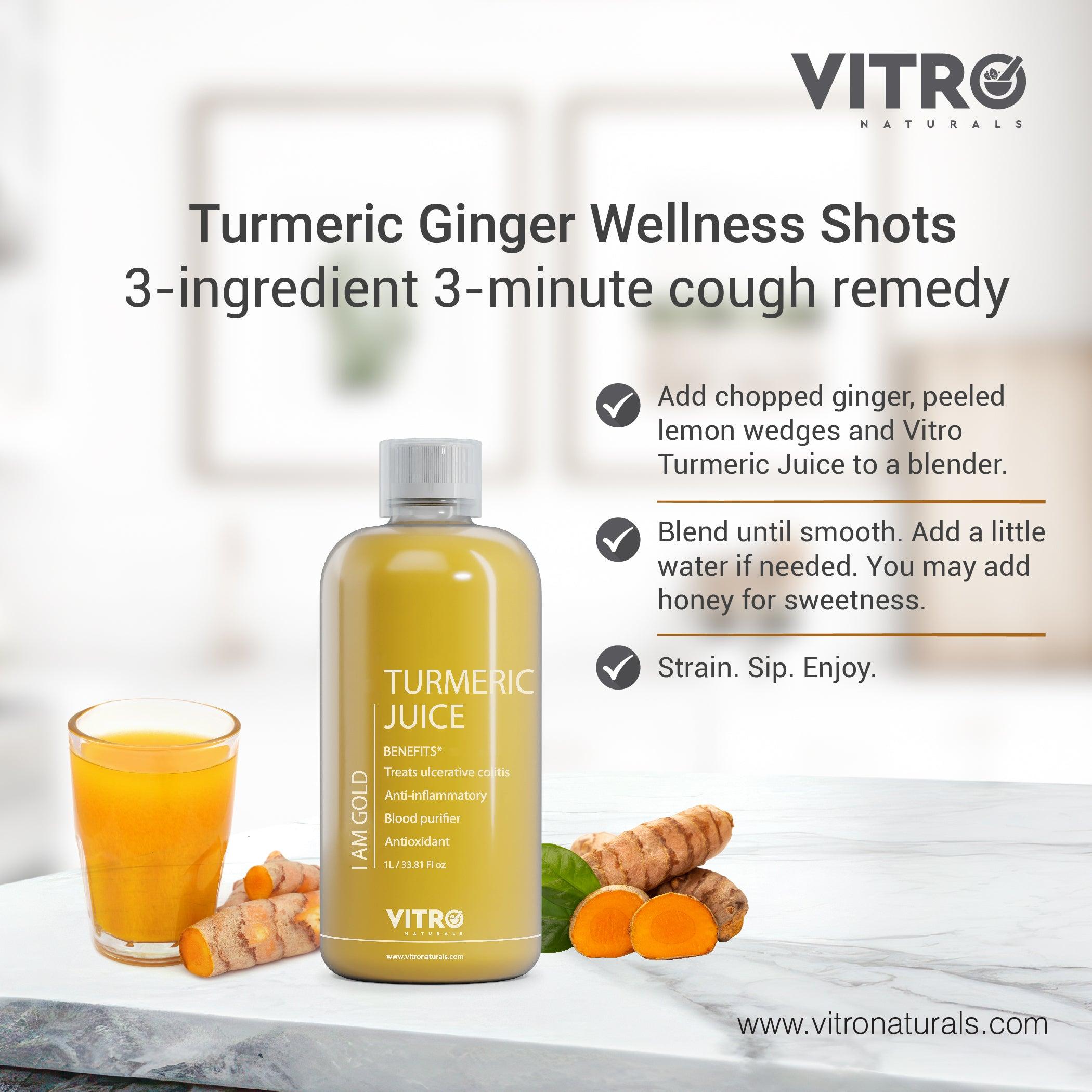 Vitro Turmeric Juice with Black Pepper 1L | Liquid Curcumin Supplement for Joint Support, Inflammation & Immunity | Fast Absorbing Alternative to Turmeric Capsules & Curcumin Tablets - Vitro Naturals