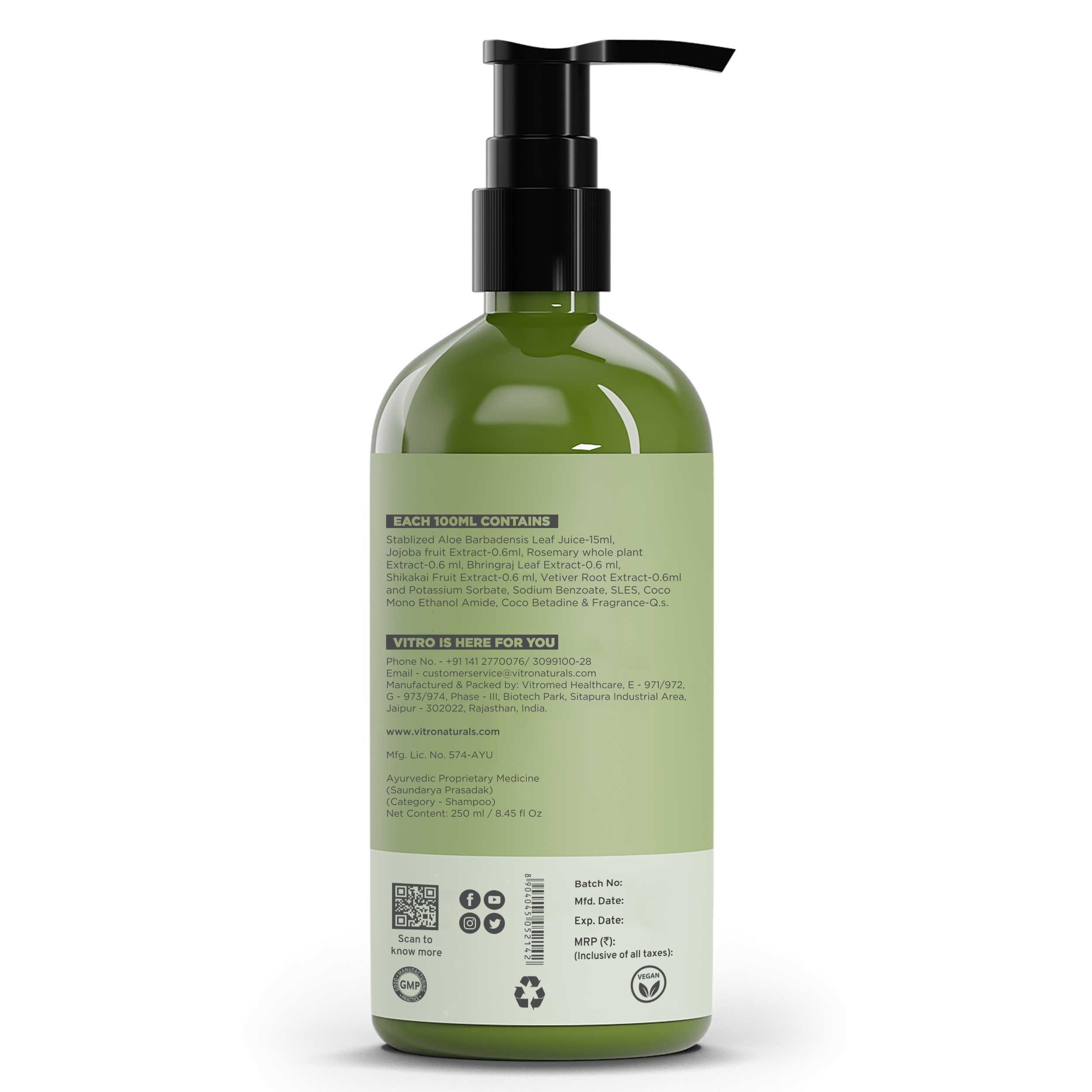 Jojoba Shampoo With Aloe Vera For Hairfall Control - Vitro Naturals