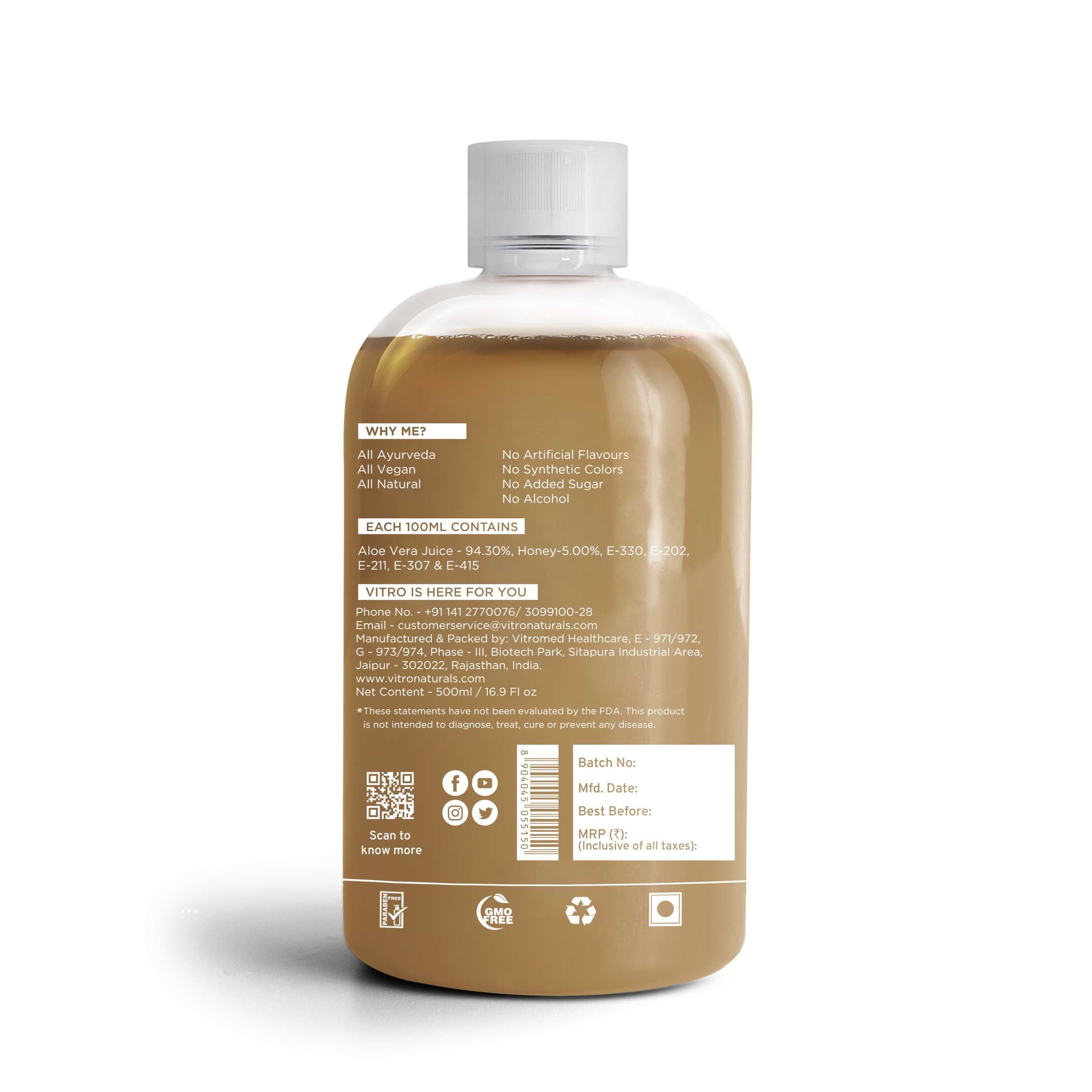 Vitro Naturals Vitro Aloe Vera Juice 500ml