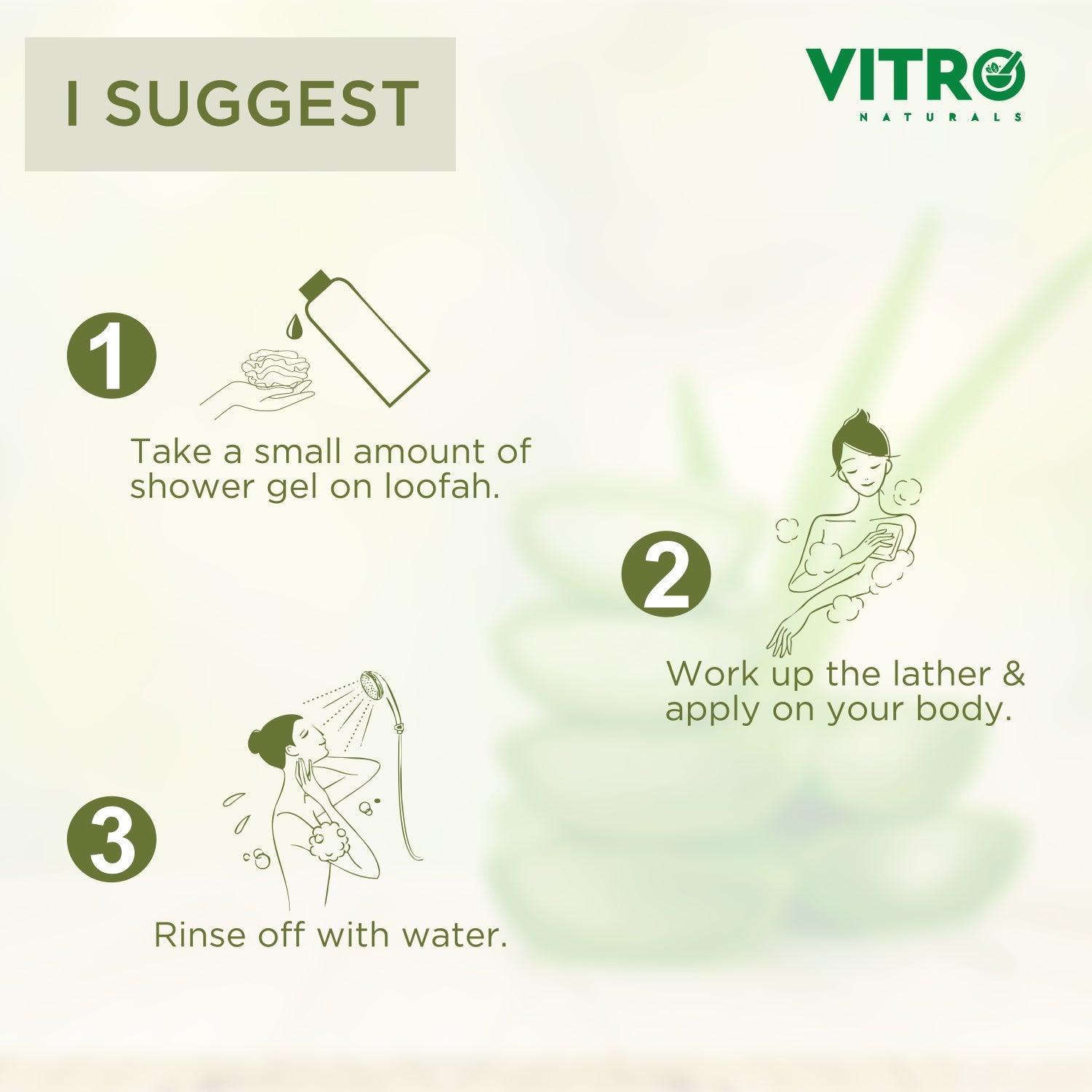 Shower Gel With Aloe Vera For Hydrated And Smooth Skin - Vitro Naturals