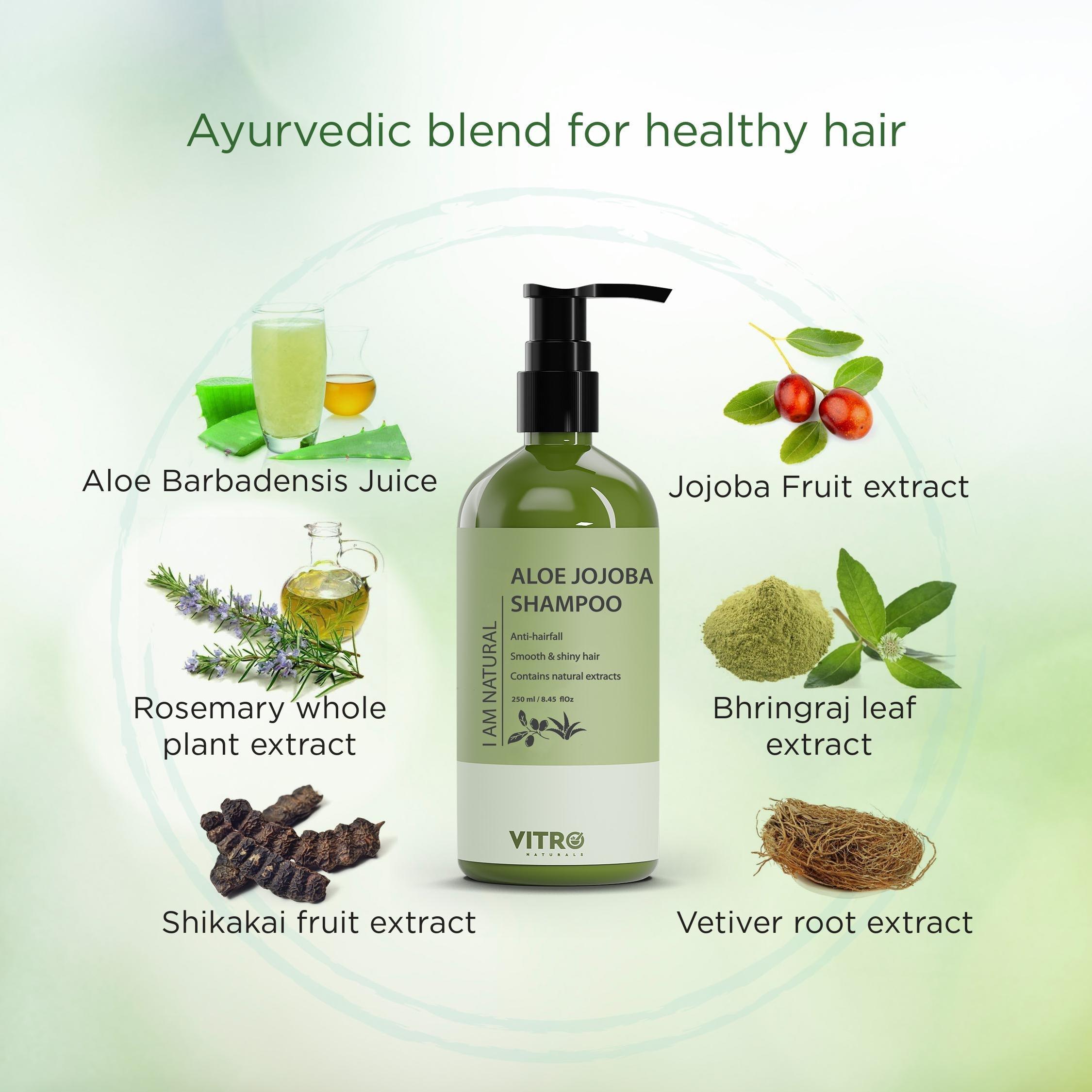 Jojoba Shampoo With Aloe Vera For Hairfall Control - Vitro Naturals