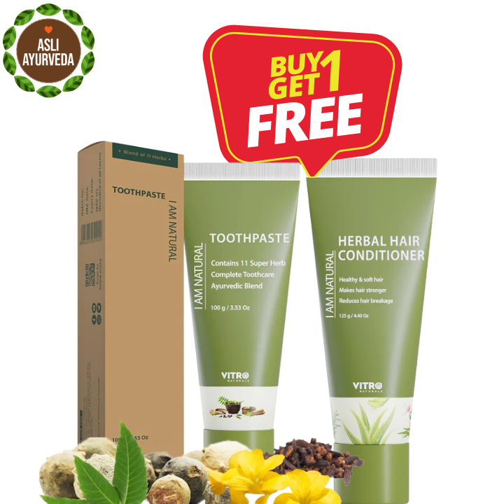 BUY 1 GET 1 FREE - HERBAL HAIR CONDITIONER & TOOTH PASTE