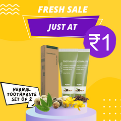 Only at ₹ 1 -  BUY 1 GET 1 FREE - HERBAL TOOTHPASTE