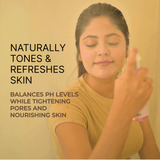 Woman Applying vitro Rose water toner