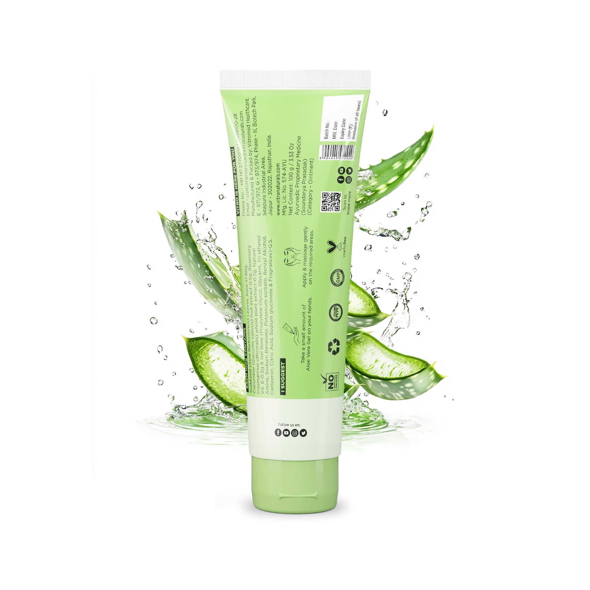 Back image of vitro aloe vera gel