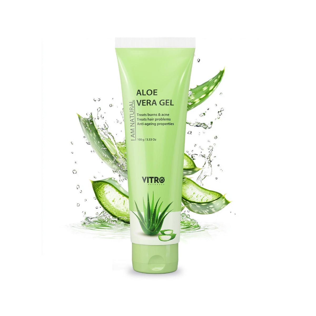 Aloe Vera Gel with Vitamin E for Soft and Glowing Skin - Vitro Naturals