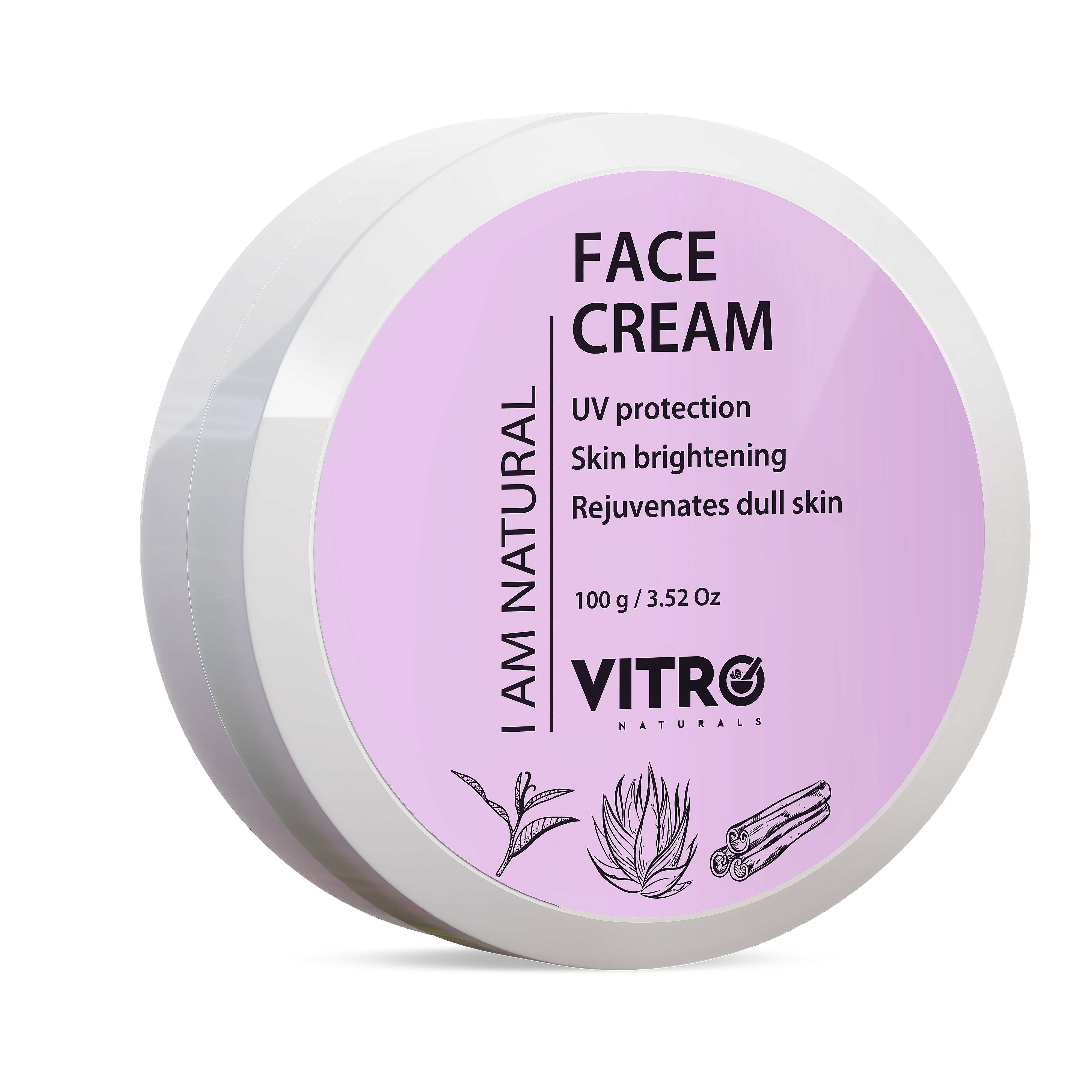 Vitro Naturals Vitro Face cream for Dark Spot Reduction | Non Greasy Moisturizer Cream with UV Protect 100gm 