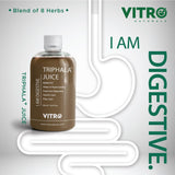 Vitro Triphala+ Juice 1L | Enhanced Triphala for Constipation Relief & Digestion | with 8 Herbal Juices Amla, Baheda, Harad, Senna & 5 More Herbs - Vitro Naturals