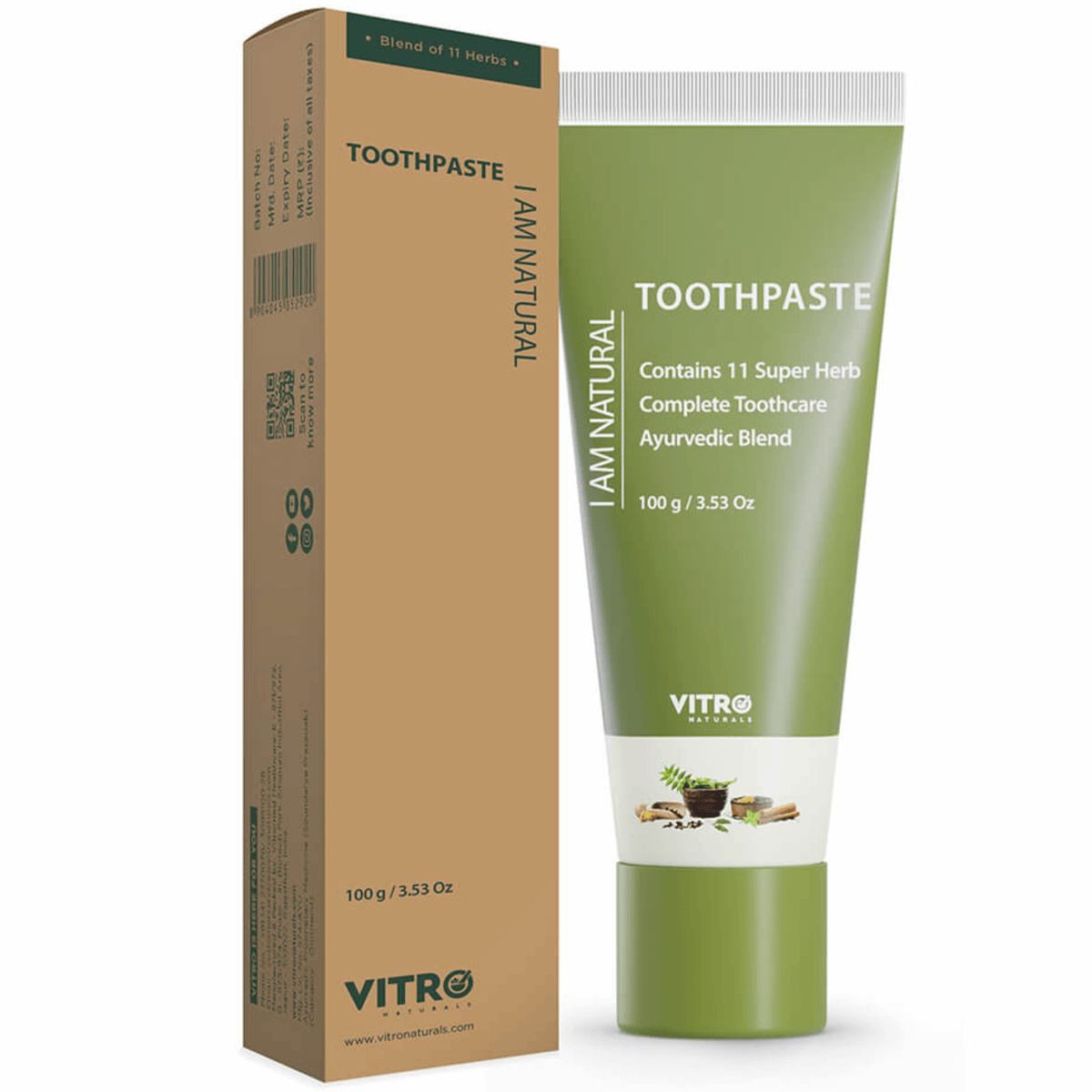 Ayurvedic Toothpaste Sls And Fluoride Free For Strong Teeth And Healthy Gums - Vitro Naturals