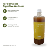 Vitro Gut Care Juice for Digestion & Gut Health | Natural Ayurvedic Herbal Juice with Triphala, Aloe Vera & Fennel | No Added Sugar | 1L