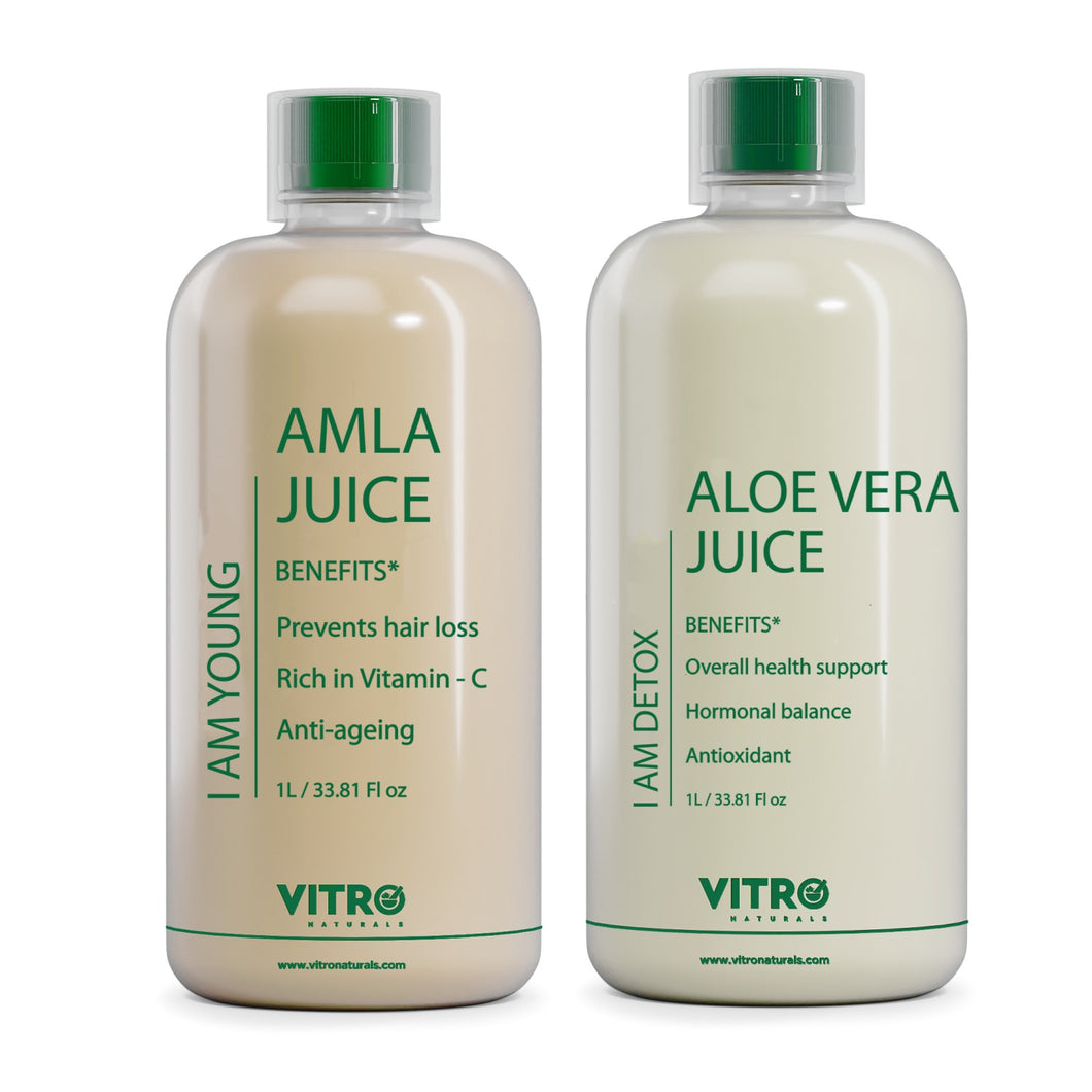 VITRO NATURALS AMLA AND ALOE VERA JUICE COMBO -2L (PACK OF 2 X 1L)
